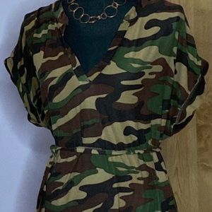 No boundaries green camo dress